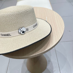 FLAT STRAW HAT IVORY 672723