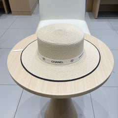FLAT STRAW HAT IVORY 672723