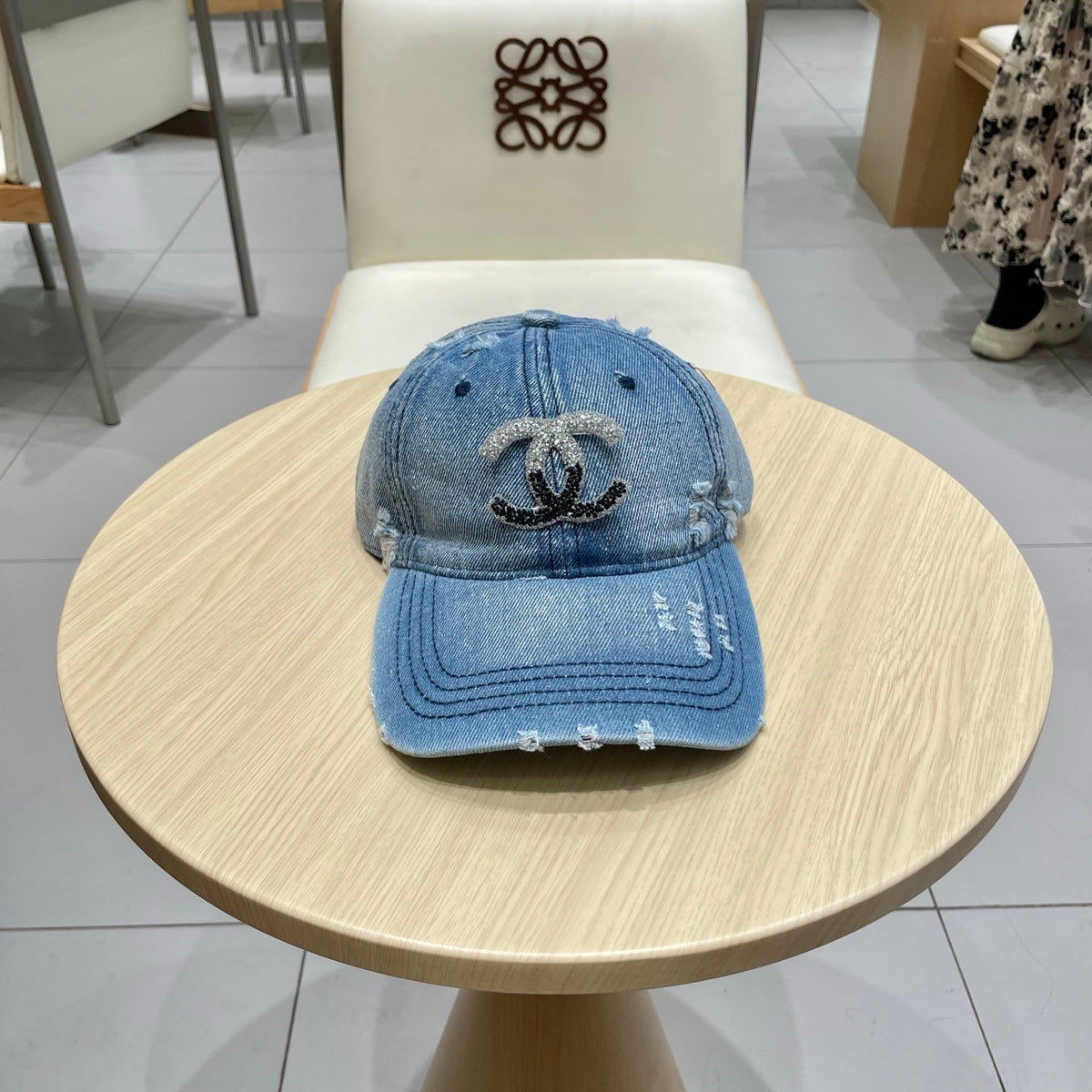 BASEBALL HAT WITH LOGO IN JEAN 674125
