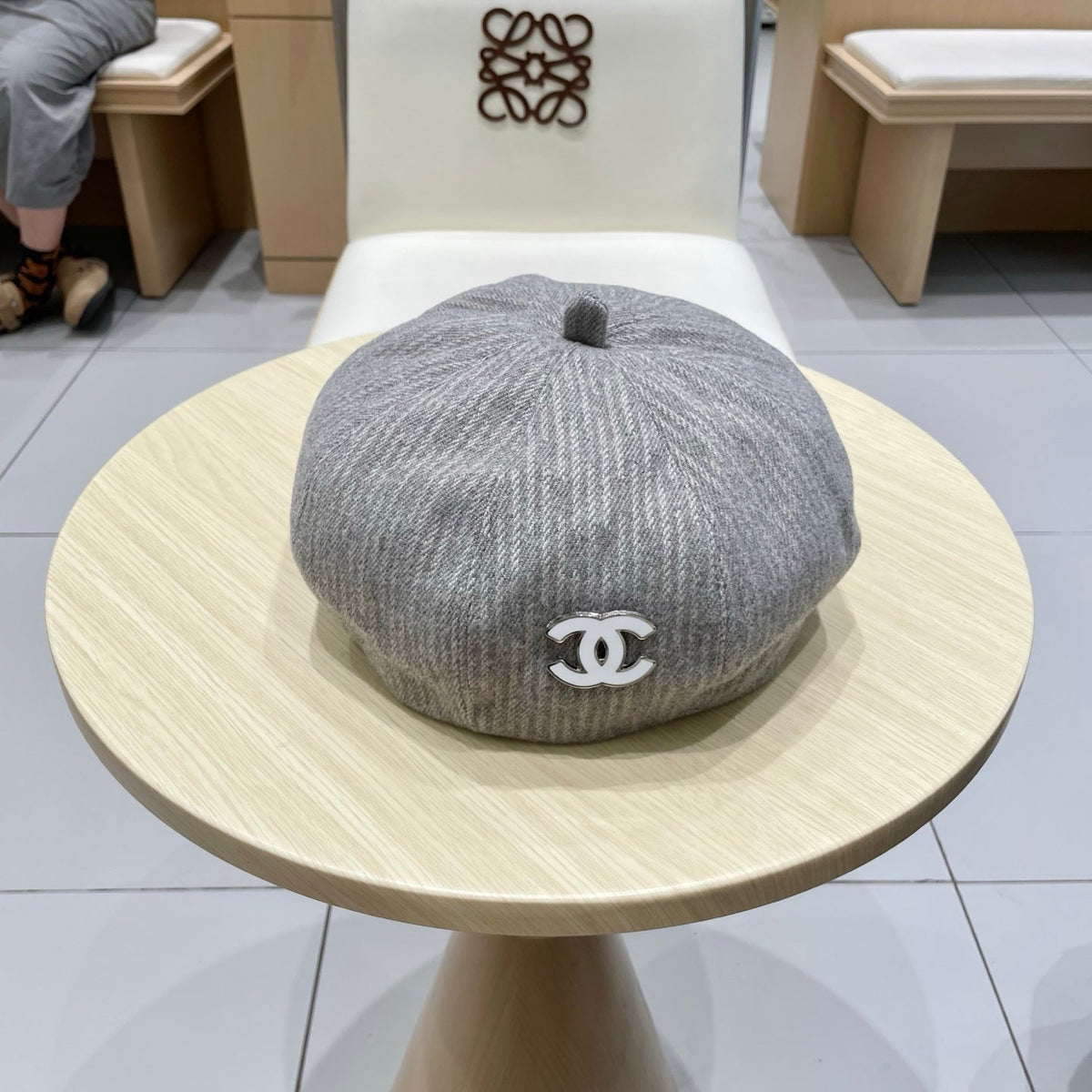 BERET HAT MOUSE GRAY WITH LOGO 672664