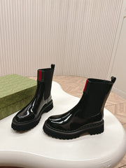 GG CLASSIC MARTIN BOOTS IN BLACK PATENT LEATHER