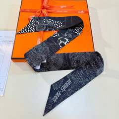 HERMES 25S NECKERCHIEF 86 IN SILK 989357