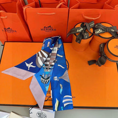 HERMES 25S NECKERCHIEF 86 IN SILK 991544