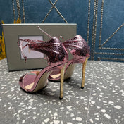 HIGH HEEL 10 CM SANDAL IN CREPE PINK CALFSKIN 537812