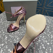 HIGH HEEL 10 CM SANDAL IN CREPE PINK CALFSKIN 537812