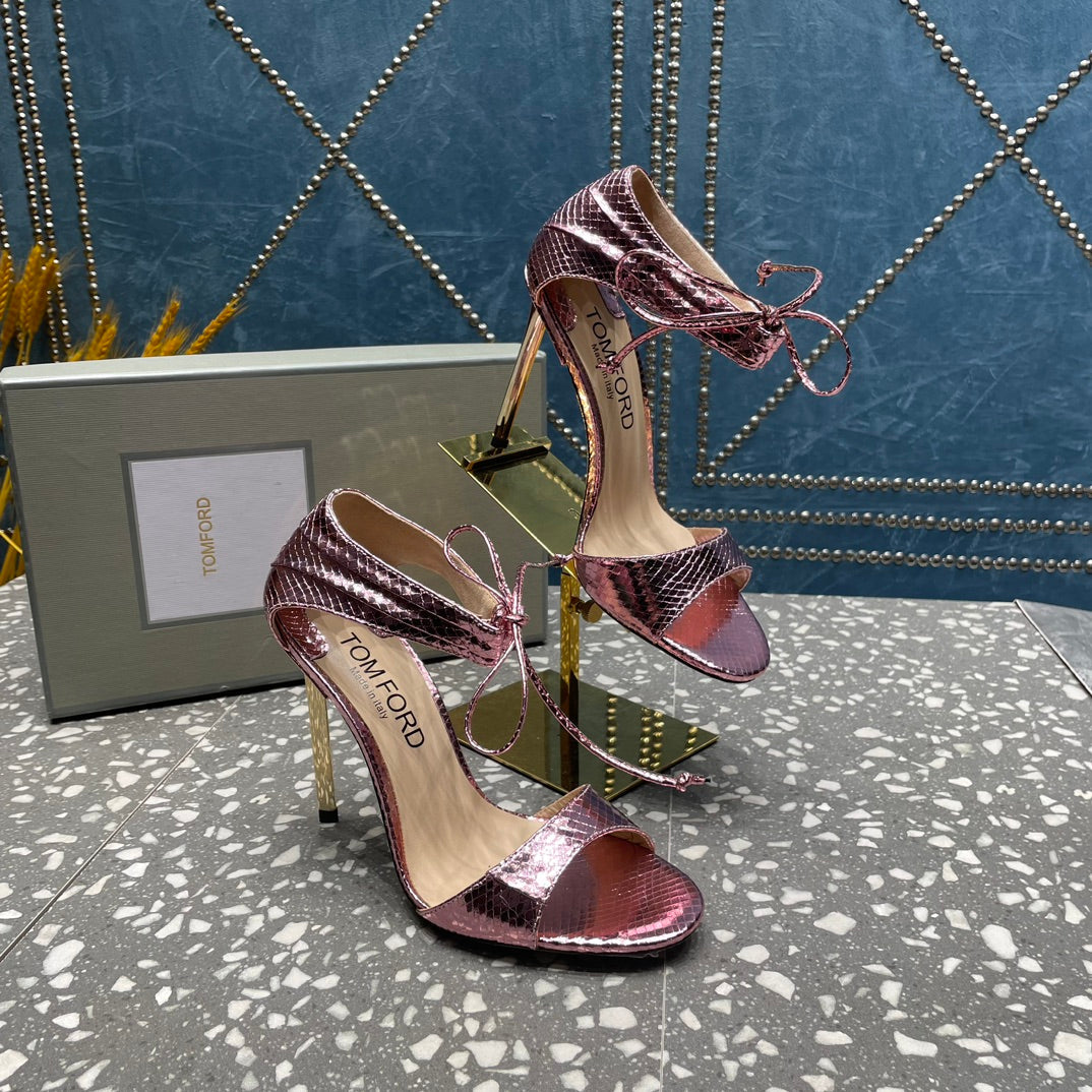 HIGH HEEL 10 CM SANDAL IN CREPE PINK CALFSKIN 537812