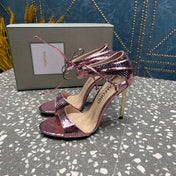 HIGH HEEL 10 CM SANDAL IN CREPE PINK CALFSKIN 537812