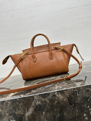 CELINE 25S NEW LUGGAGE 38MM IN TAN BROWN LAMBSKIN GOLD HARDWARE