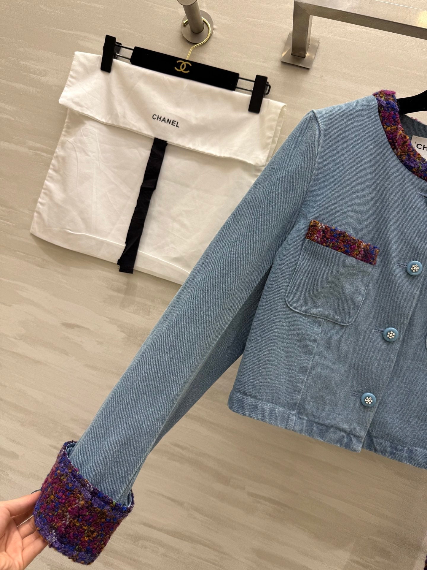 CC 25 Short Jacket Blue Denim Fabric