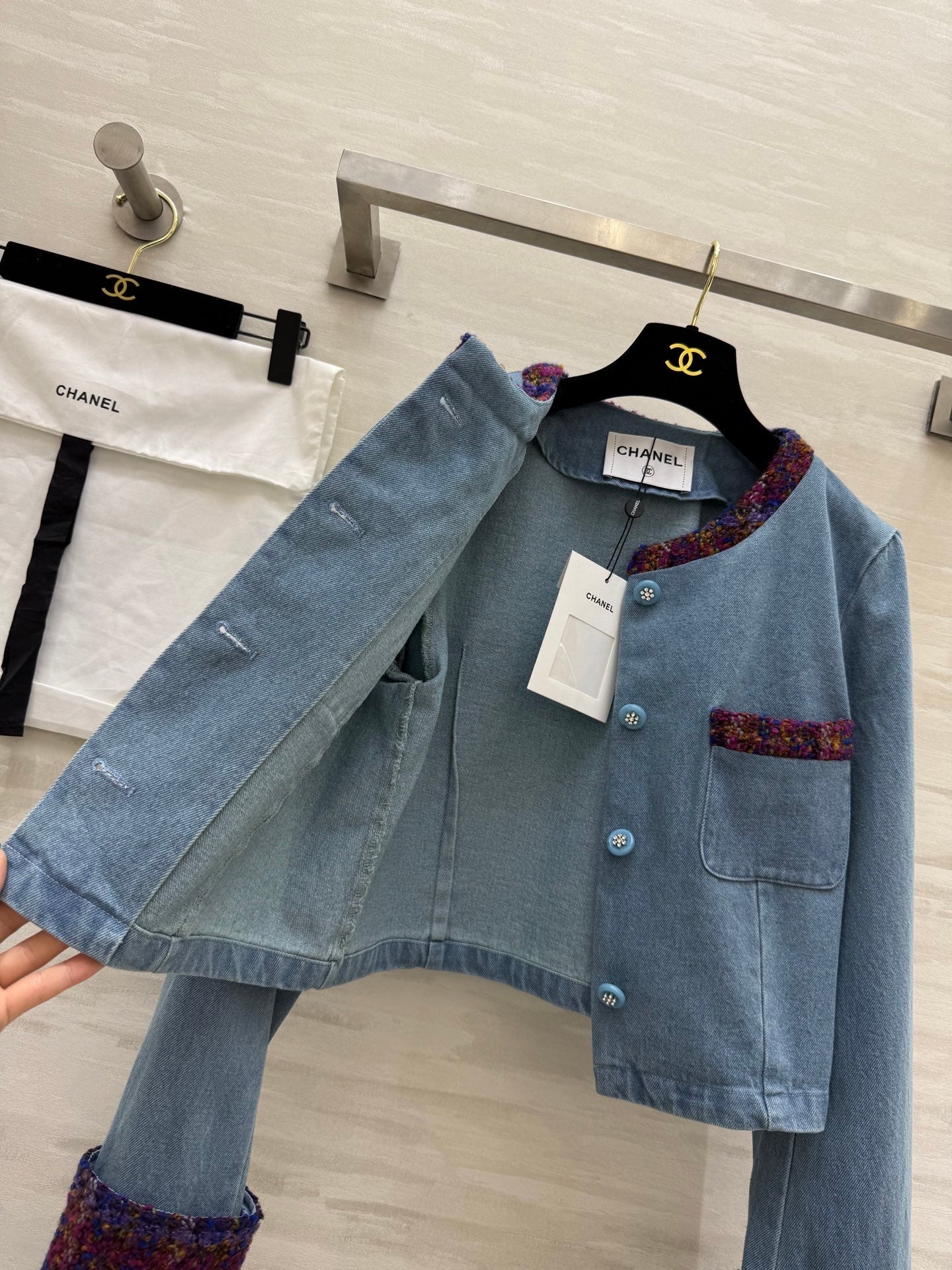 CC 25 Short Jacket Blue Denim Fabric