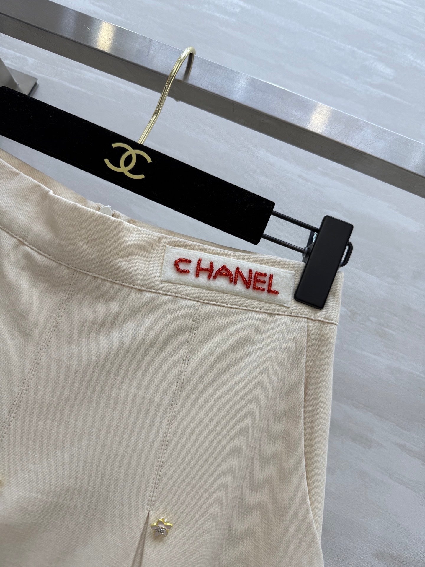 CC Pastoral Style Butterfly Skirt Beige Cotton