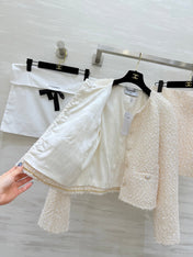 CHANEL 26S WOOL JACKET AND SKIRT SET 922