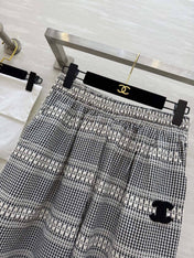 CHANEL 26S WIDE-LEG PLAID PANTS 971