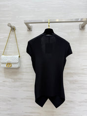 DIOR 26S CROSSOVER LACE-TRIM TOP 1201