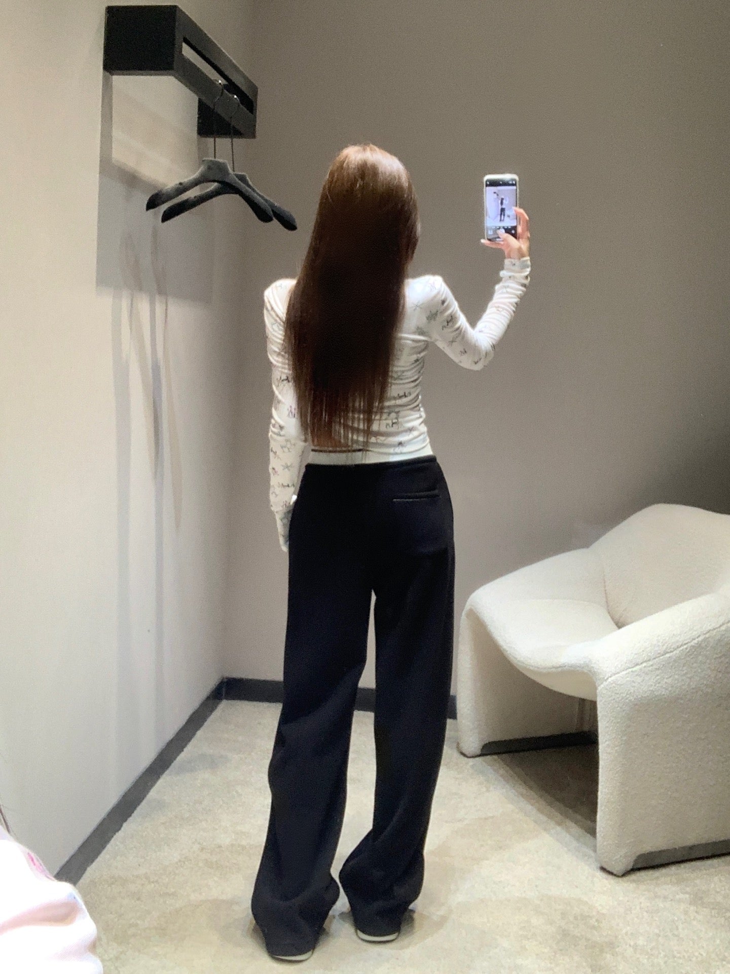 HERMES 25S FLEECE-LINED WIDE-LEG PANTS 442