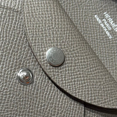 CALVI DUO COMPACT CARD HOLDER IN GRIS MEYER EPSOM CALFSKIN