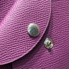 CALVI DUO COMPACT CARD HOLDER IN VIOLET POP EPSOM CALFSKIN