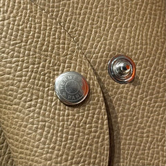 CALVI DUO COMPACT CARD HOLDER IN BEIGE MARFA EPSOM CALFSKIN