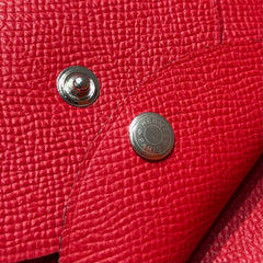 CALVI DUO COMPACT CARD HOLDER IN CRIMSON PINK EPSOM CALFSKIN