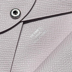 CALVI DUO COMPACT CARD HOLDER IN MAUVE PALE EPSOM CALFSKIN