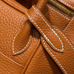 HERMES 25S MINI LINDY 19 IN BURNT ORANGE CALFSKIN GOLD HARDWARE