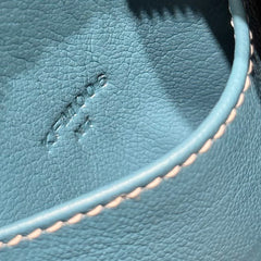 HERMES 25S MINI LINDY 19 IN SLATE BLUE CALFSKIN SILVER HARDWARE