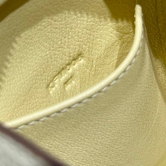 HERMES 25S MINI LINDY 19 IN PASTEL YELLOW CALFSKIN SILVER HARDWARE