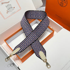 25S HERMES BAG STRAP MULTICOLOR 85 IN CANVAS GOLD HARDWARE