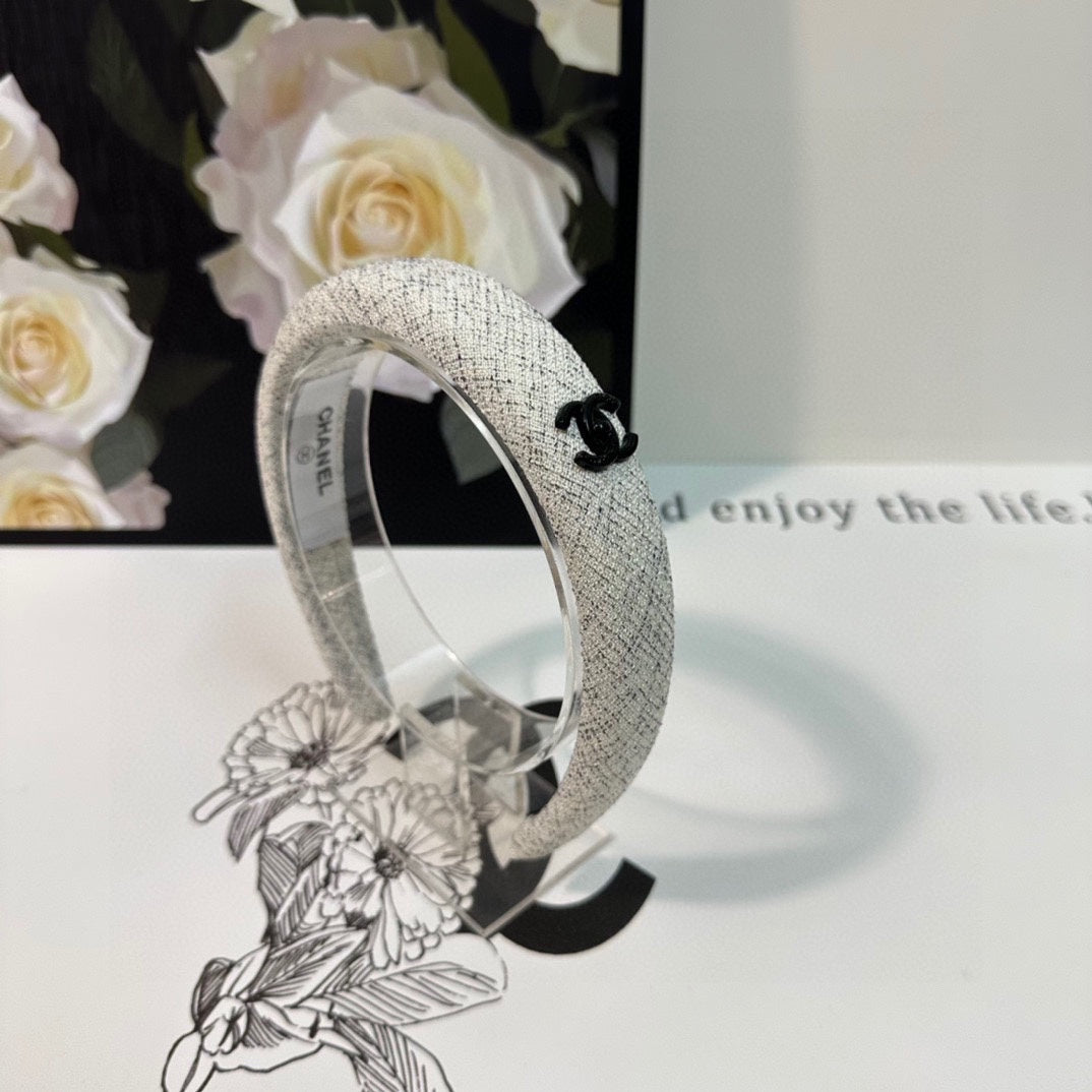 WHITE TWEED HAIRBAND 124640