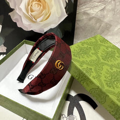 CURRANT RED MONOGRAM CANVAS HAIRBAND 369305