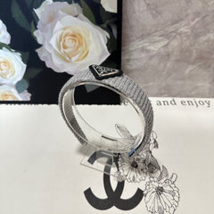 HAIRBAND IN PALE GRAY KNITTED WOOL 381467