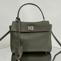 RODEO MINI BAG 22 IN KHAKI GREEN SMOOTH CALFSKIN SILVER HARDWARE
