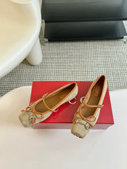 GG BALLET FLAT TORTILLA FABRIC