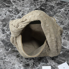 BOTTEGA VENETA 25S SMALL JODIE 36 IN MUTED TAUPE SUEDE GOLD HARDWARE