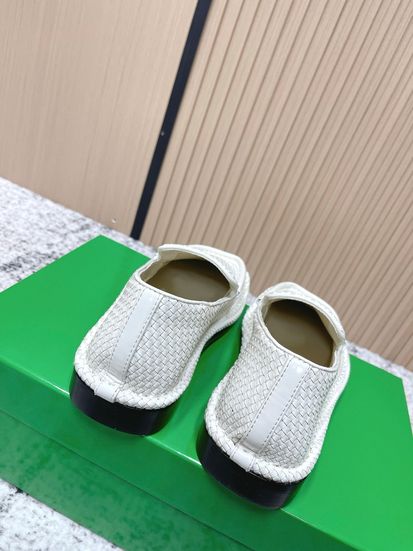 BOTTEGA VENETA 26S LOAFERS IN WHITE INTRECCIATO CALFSKIN