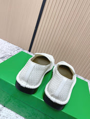 BOTTEGA VENETA 26S LOAFERS IN WHITE INTRECCIATO CALFSKIN