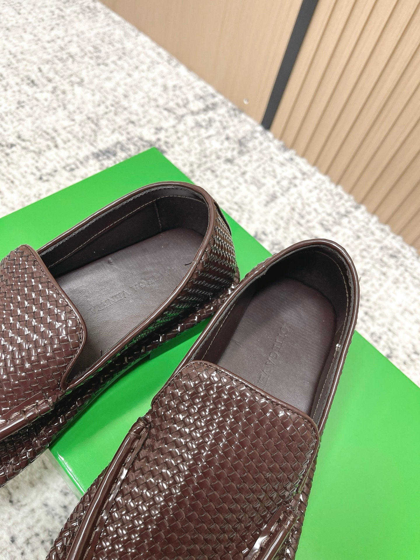 BOTTEGA VENETA 26S LOAFERS IN DARK BROWN INTRECCIATO CALFSKIN