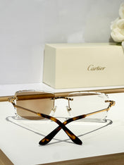 PANTHÈRE PHOTOCHROMIC LENSES RIMLESS SQUARE FRAME SUNGLASSES 580910 IN METAL