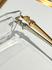 PANTHÈRE PHOTOCHROMIC LENSES RIMLESS SQUARE FRAME SUNGLASSES 580911 IN METAL