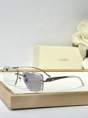 PANTHÈRE PHOTOCHROMIC LENSES RIMLESS SQUARE FRAME SUNGLASSES 580911 IN METAL