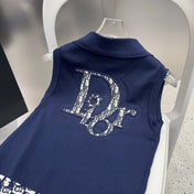 POLO TANK TOP 639172 IN NAVY BLUE COTTON RIBBED KNIT