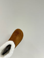 ANKLE BOOTS IN BRONZE BROWN SUEDE AND FLEECE LINING