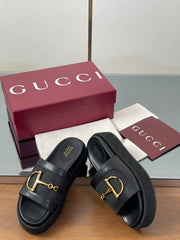 HIGH 5.5 CM WEDGE SANDALS IN BLACK CALFSKIN AND FABRIC