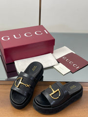 HIGH 5.5 CM WEDGE SANDALS IN BLACK CALFSKIN AND FABRIC