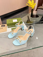 GG HIGH HEELS SANDALS 60 IN ICE BLUE LAMBSKIN