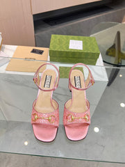 GG HIGH HEELS SANDALS 60 IN SHINY PINK LAMBSKIN