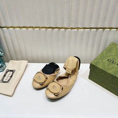 GG BALLET SUPER SLIM BEIGE LAMBSKIN