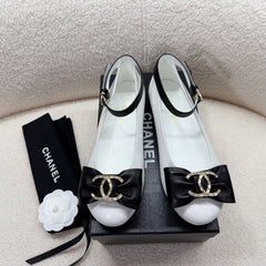 MARY JANE SHOES IN BLACK MIX WHITE LAMBSKIN