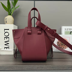 LOE 20 HAMMOCK COMPACT BAG IN BURGUNDY RED CALFSKIN