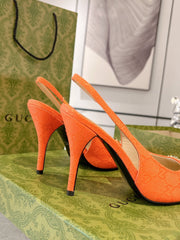 HORSEBIT SLINGBACK 105 IN ORANGE CANVAS